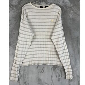 Vintage Mossimo Men Long Sleeve Striped Ribbed Crew Neck Shirt Size Medium